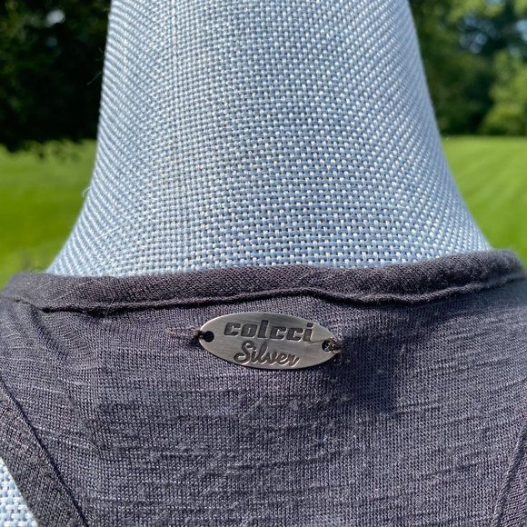 Silver Colcci Grey Knotted Racerback Tank Top Size Small - Picture 3 of 9